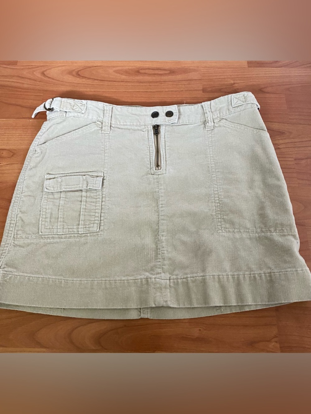 Y2K Beige Mini Skirt Corduroy Cargo 2000’s